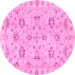 Round Oriental Pink Traditional Rug, abs4017pnk