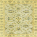 Square Machine Washable Abstract Mustard Yellow Rug, wshabs4017