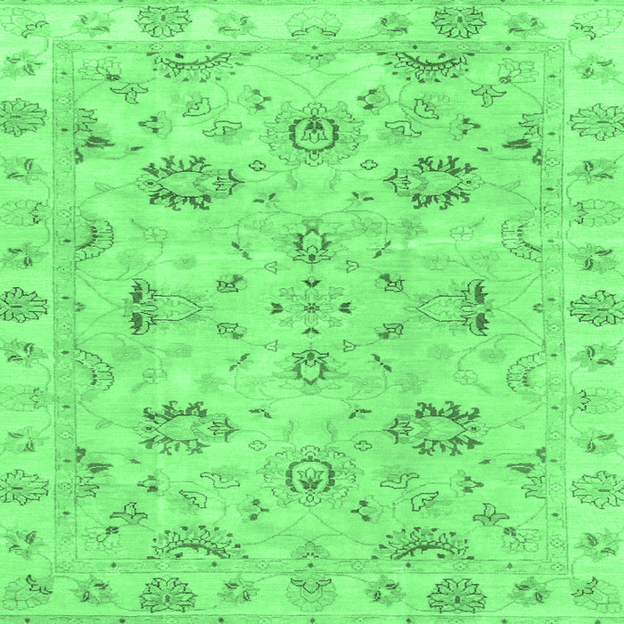 Square Oriental Emerald Green Traditional Rug, abs4017emgrn