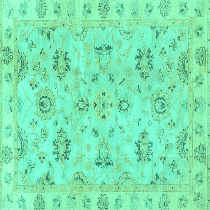 Square Oriental Turquoise Traditional Rug, abs4017turq