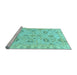 Sideview of Machine Washable Oriental Light Blue Traditional Rug, wshabs4017lblu