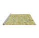 Sideview of Machine Washable Abstract Mustard Yellow Rug, wshabs4018