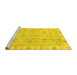 Sideview of Machine Washable Oriental Yellow Traditional Rug, wshabs4018yw