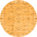 Round Oriental Orange Traditional Rug, abs4018org