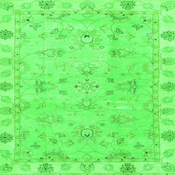 Square Oriental Green Traditional Rug, abs4018grn