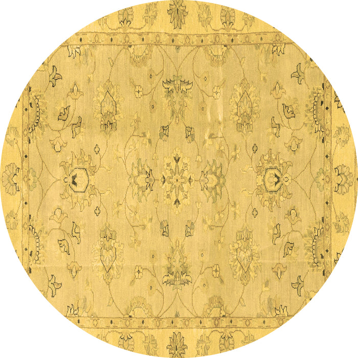 Round Oriental Brown Traditional Rug, abs4018brn