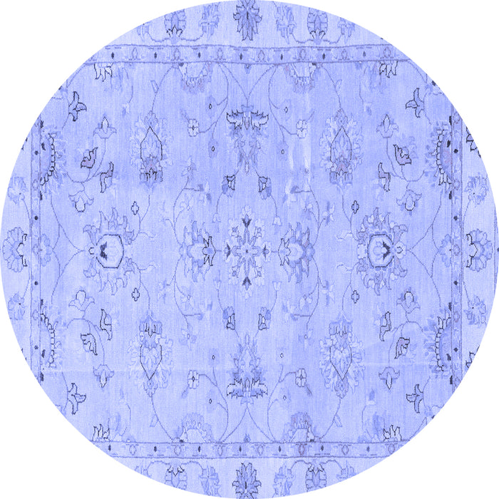 Round Oriental Blue Traditional Rug, abs4018blu