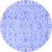 Round Oriental Blue Traditional Rug, abs4018blu