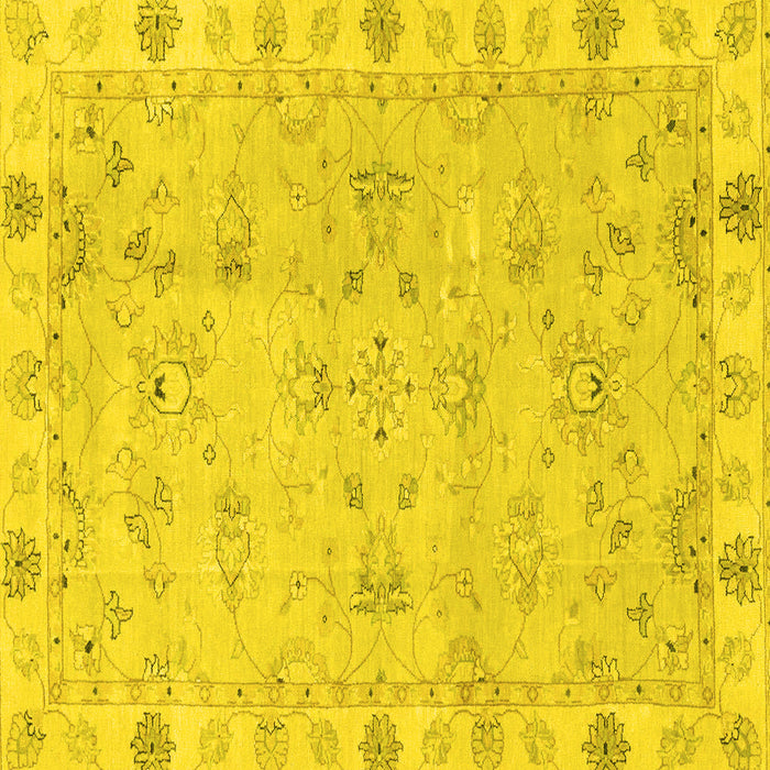 Square Machine Washable Oriental Yellow Traditional Rug, wshabs4018yw