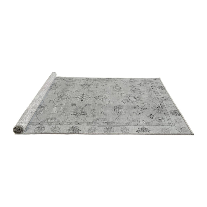 Sideview of Machine Washable Oriental Gray Traditional Rug, wshabs4018gry