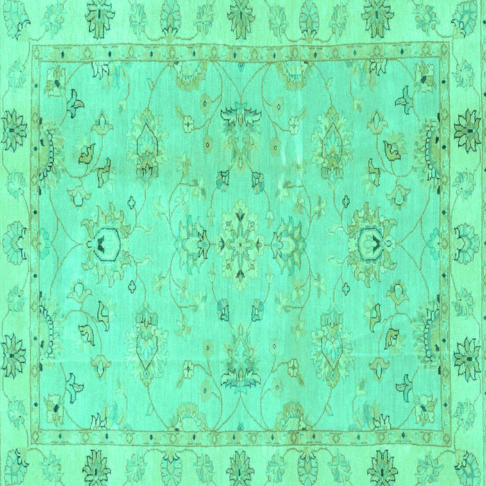 Square Oriental Turquoise Traditional Rug, abs4018turq