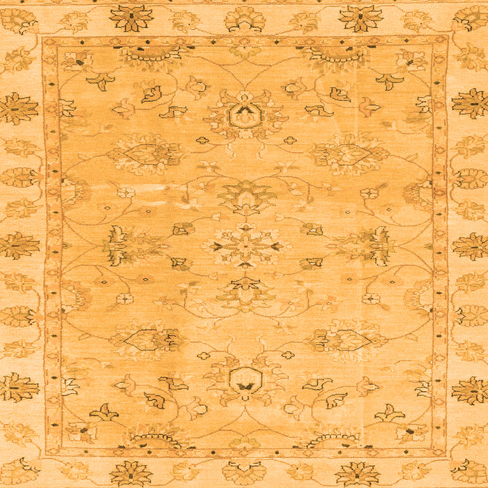 Square Oriental Orange Traditional Rug, abs4018org