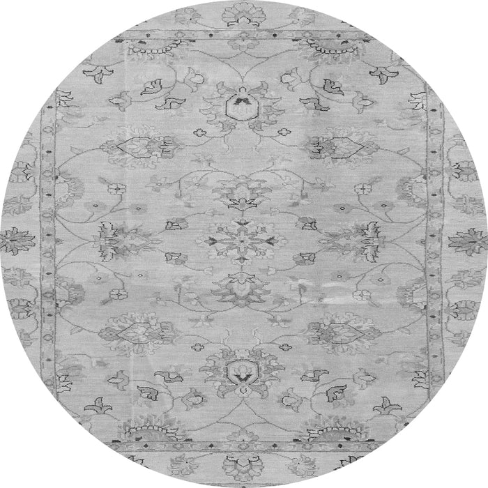 Round Oriental Gray Traditional Rug, abs4018gry