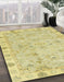 Machine Washable Abstract Mustard Yellow Rug in a Family Room, wshabs4018