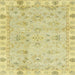 Square Machine Washable Abstract Mustard Yellow Rug, wshabs4018