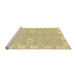 Sideview of Machine Washable Abstract Chrome Gold Yellow Rug, wshabs4019