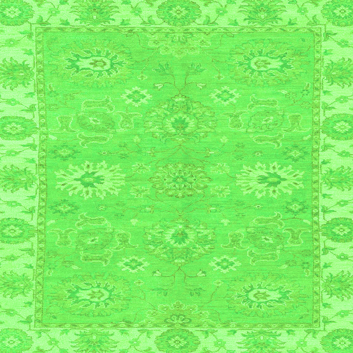 Square Machine Washable Oriental Green Traditional Area Rugs, wshabs4019grn
