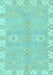 Machine Washable Oriental Light Blue Traditional Rug, wshabs4019lblu