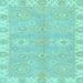 Square Oriental Light Blue Traditional Rug, abs4019lblu