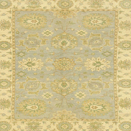 Square Abstract Chrome Gold Yellow Oriental Rug, abs4019