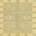 Square Abstract Chrome Gold Yellow Oriental Rug, abs4019