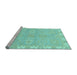 Sideview of Machine Washable Oriental Light Blue Traditional Rug, wshabs4019lblu