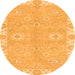 Round Oriental Orange Traditional Rug, abs4019org