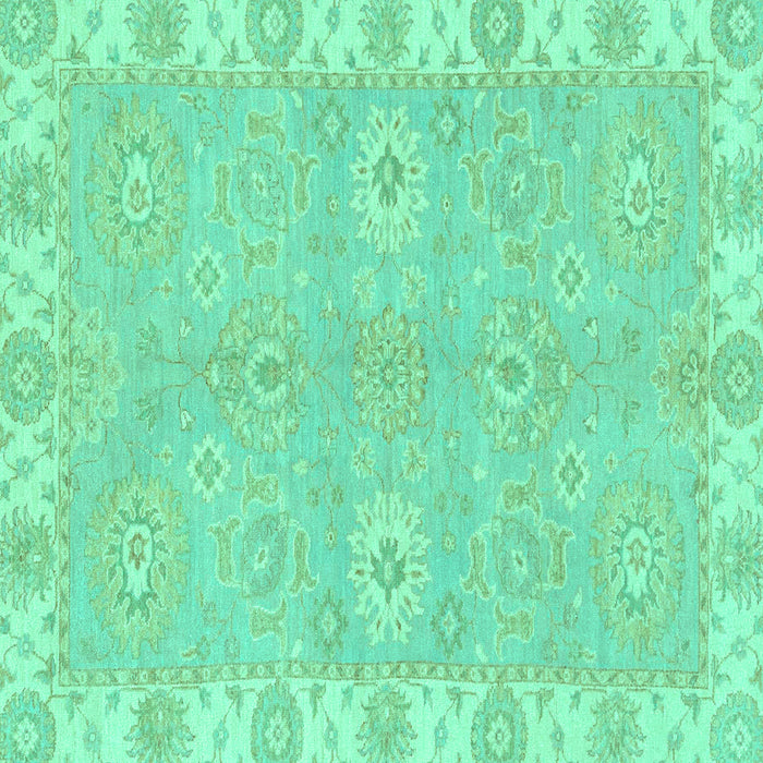 Square Oriental Turquoise Traditional Rug, abs4019turq