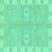 Square Oriental Turquoise Traditional Rug, abs4019turq