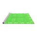 Sideview of Machine Washable Oriental Green Traditional Area Rugs, wshabs4019grn