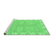 Sideview of Machine Washable Oriental Emerald Green Traditional Area Rugs, wshabs4019emgrn