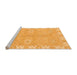 Sideview of Machine Washable Oriental Orange Traditional Area Rugs, wshabs4019org