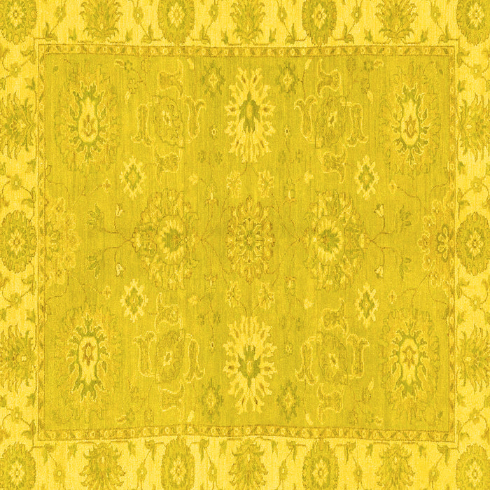 Square Oriental Yellow Traditional Rug, abs4019yw