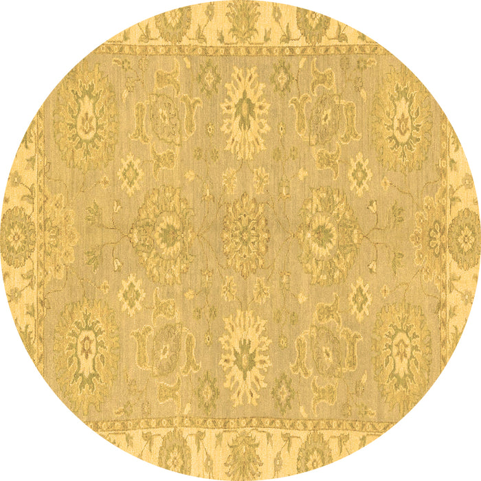Round Oriental Brown Traditional Rug, abs4019brn