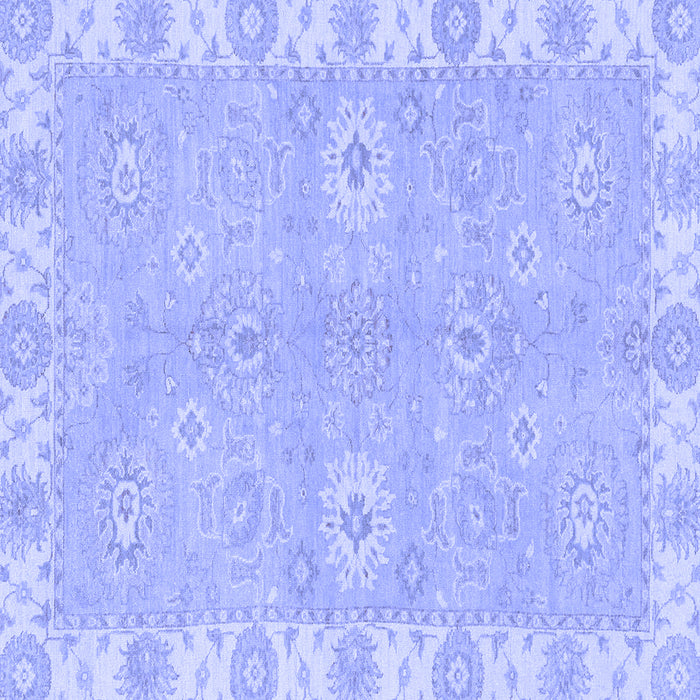 Square Machine Washable Oriental Blue Traditional Rug, wshabs4019blu
