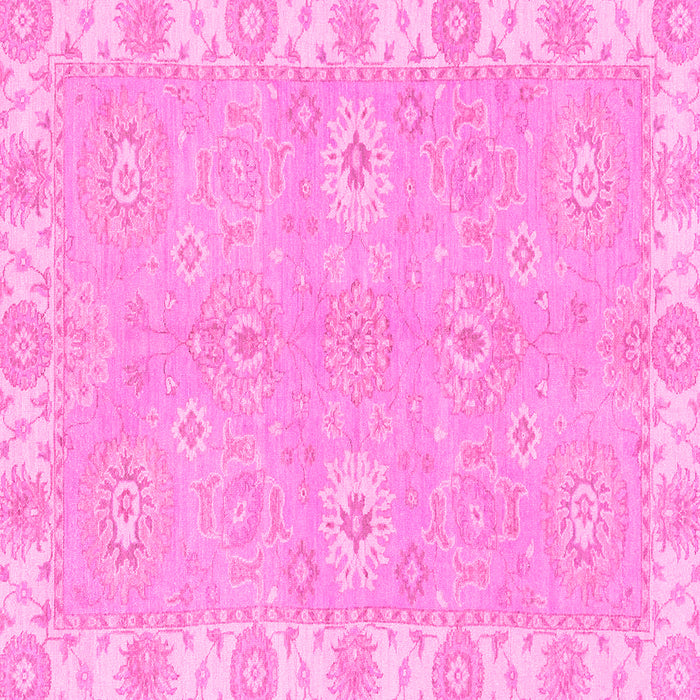Square Machine Washable Oriental Pink Traditional Rug, wshabs4019pnk
