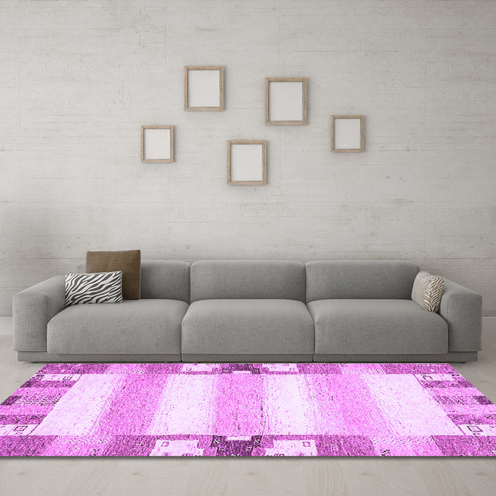 Machine Washable Solid Purple Modern Area Rugs in a Living Room, wshabs401pur