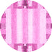 Round Solid Pink Modern Rug, abs401pnk