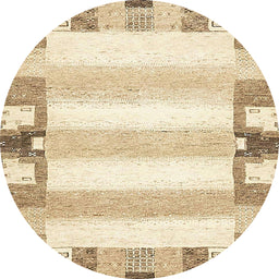Round Abstract Golden Blonde Gold Solid Rug, abs401
