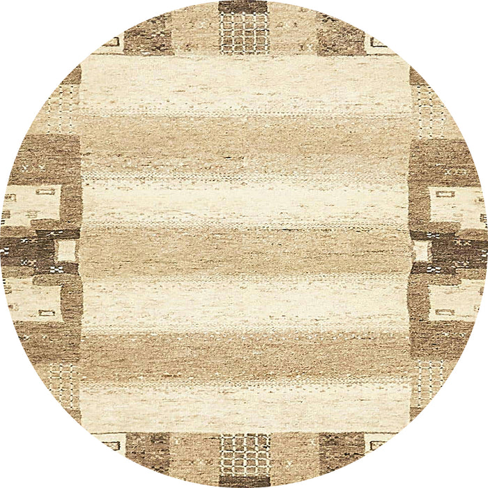 Round Abstract Golden Blonde Gold Solid Rug, abs401