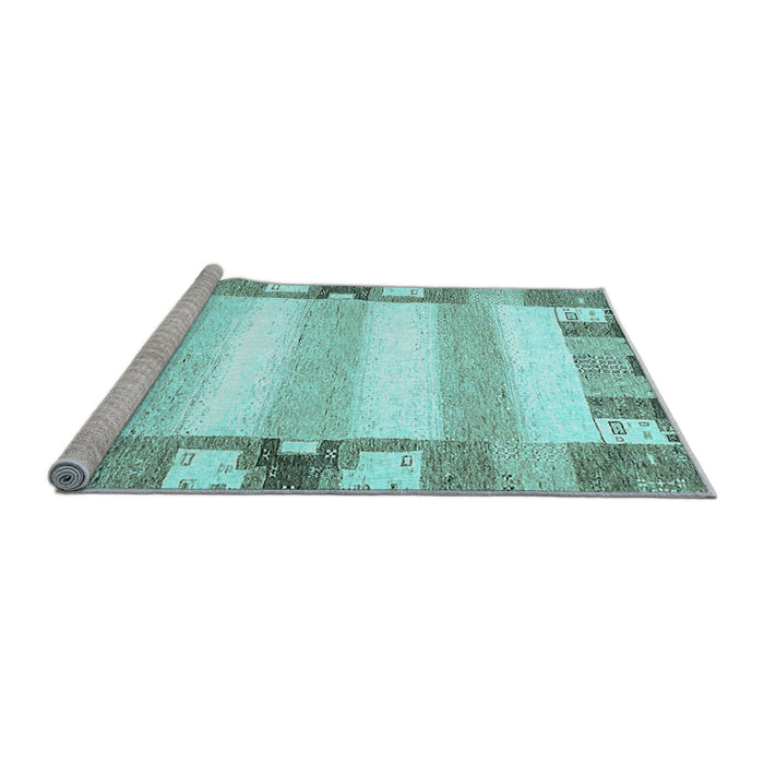 Sideview of Machine Washable Solid Light Blue Modern Rug, wshabs401lblu