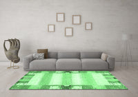 Machine Washable Solid Emerald Green Modern Rug, wshabs401emgrn