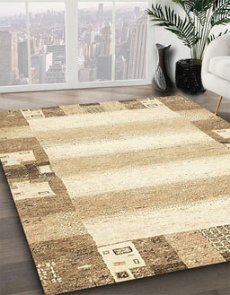 Machine Washable Abstract Gold Rug in a Family Room, wshabs401