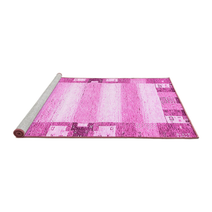 Sideview of Machine Washable Solid Pink Modern Rug, wshabs401pnk