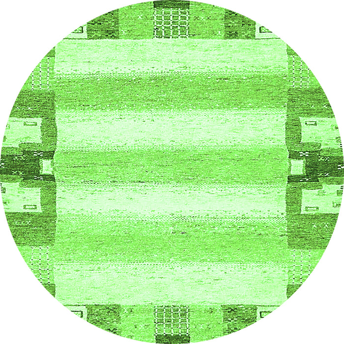 Round Solid Green Modern Rug, abs401grn