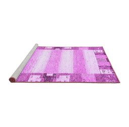 Sideview of Machine Washable Solid Purple Modern Area Rugs, wshabs401pur