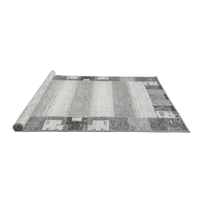 Sideview of Machine Washable Solid Gray Modern Rug, wshabs401gry