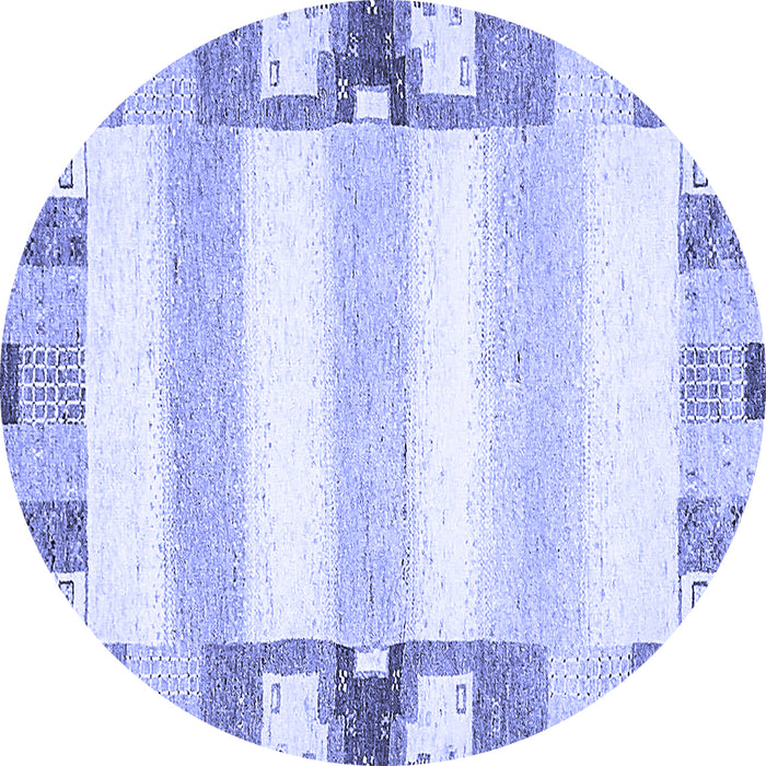 Round Solid Blue Modern Rug, abs401blu