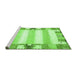 Sideview of Machine Washable Solid Green Modern Area Rugs, wshabs401grn