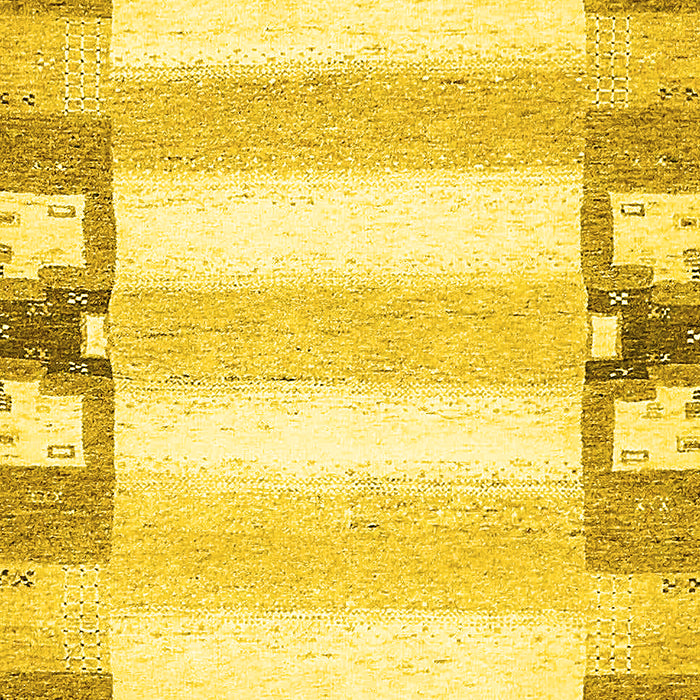 Machine Washable Solid Yellow Modern Rug, wshabs401yw